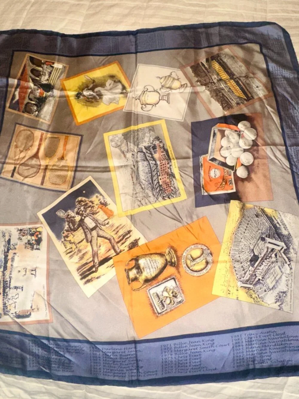 1998 US OPEN TENNIS COMMEMORATIVE SILK SCARF ---Listing all Champions